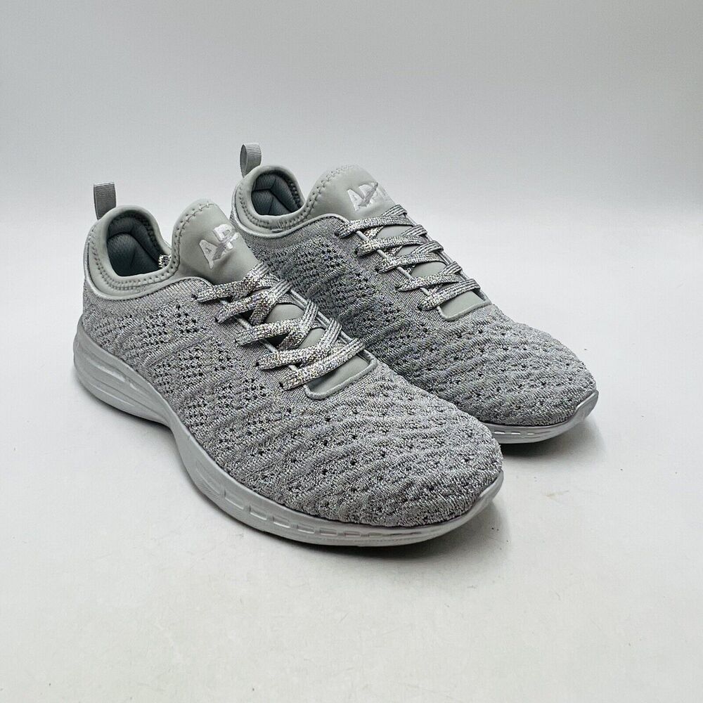 APL Women's 11 Techloom Phantom Running Shoes Silver Gray Lace Up Sneakers